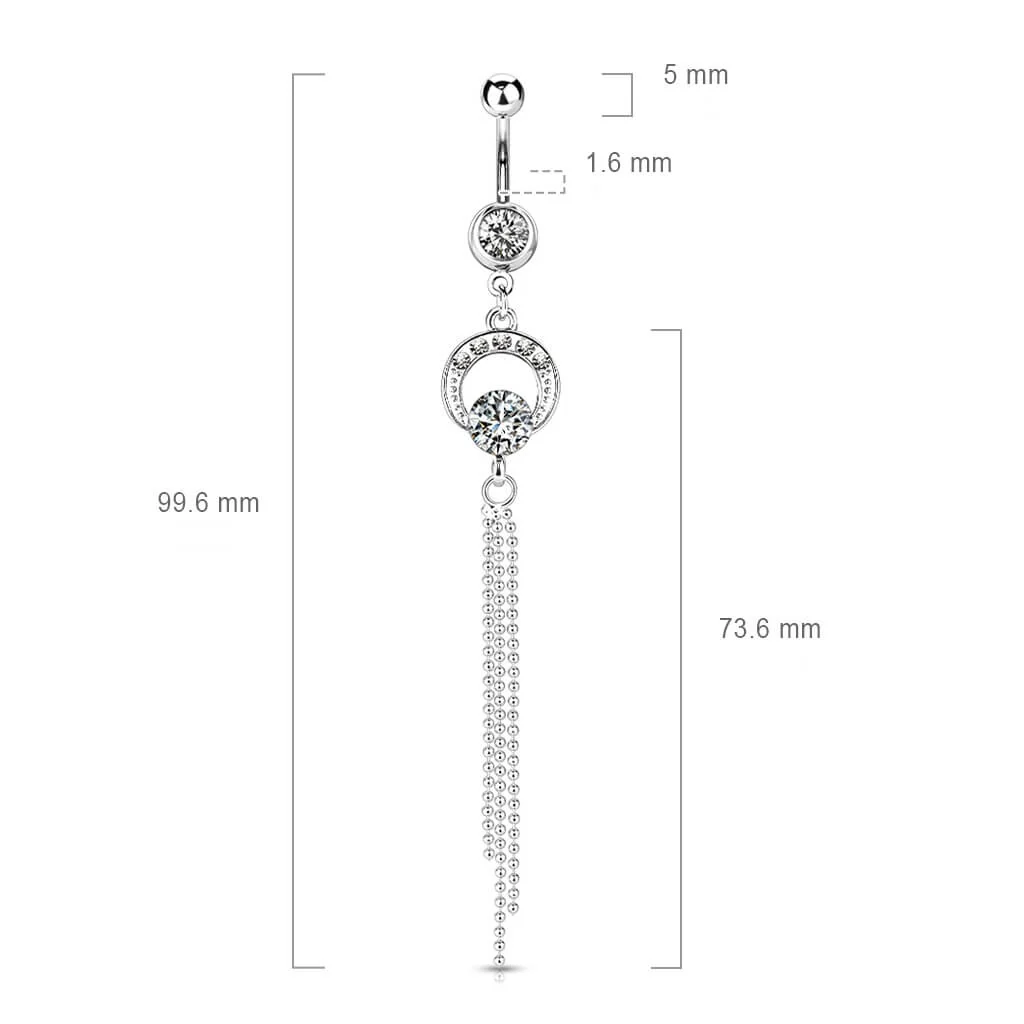 Belly Button Piercing Chains dangle Zirconia - Image 2