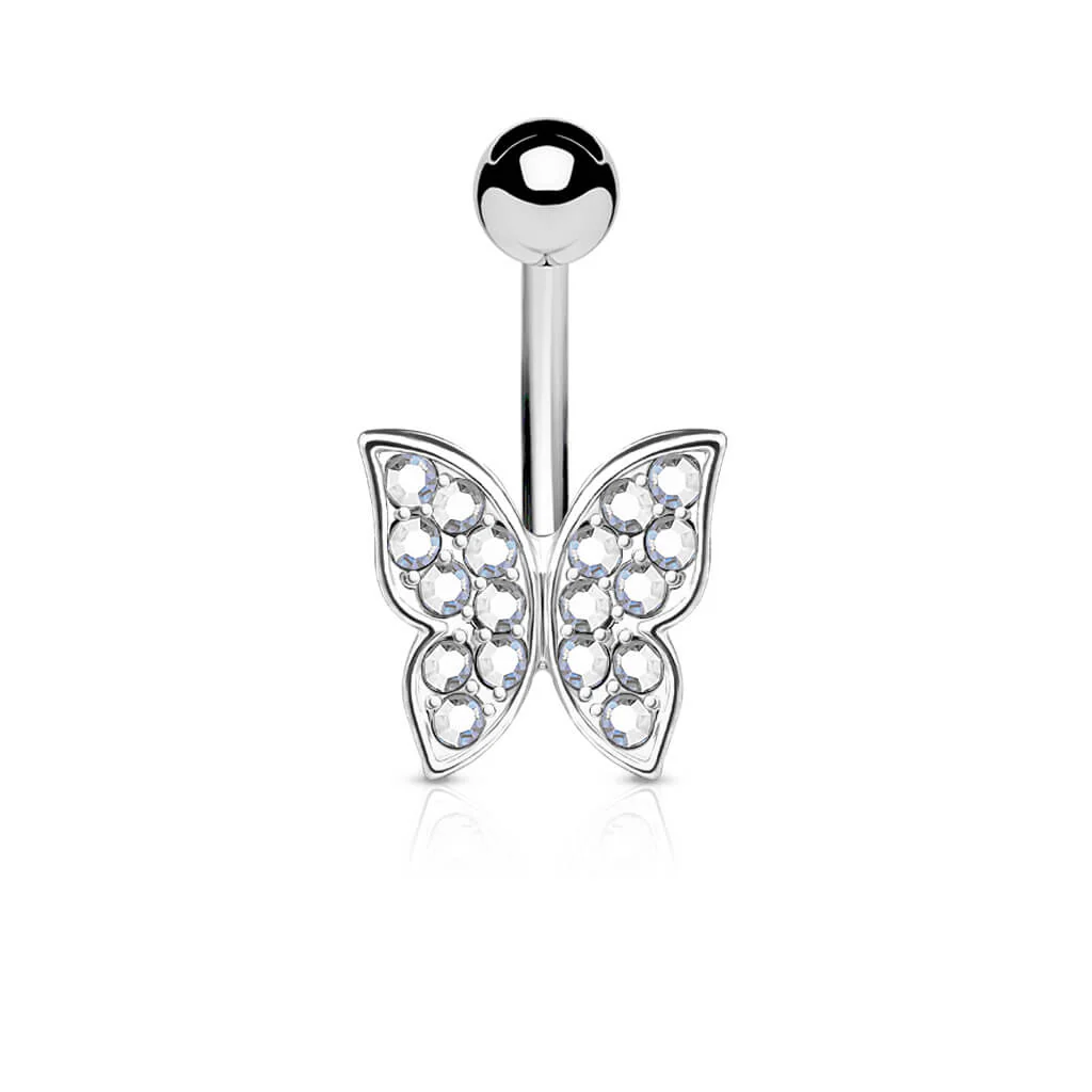 Belly Button Piercing Butterfly Zirconia Silver - Image 3