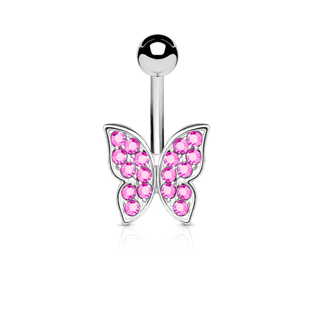 Belly Button Piercing Butterfly Zirconia Silver - Image 4