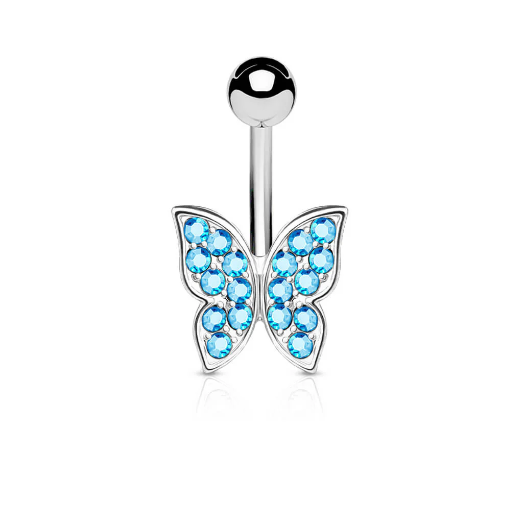 Belly Button Piercing Butterfly Zirconia Silver - Image 5