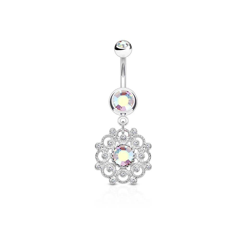 Belly Button Piercing Vintage dangle Zirconia - Image 2