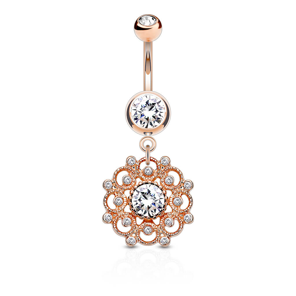 Belly Button Piercing Vintage dangle Zirconia - Image 5