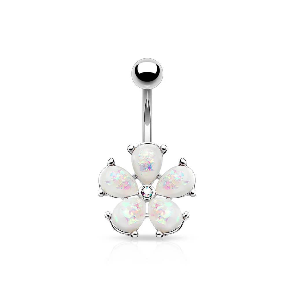 Belly Button Piercing Flower Opal - Image 4