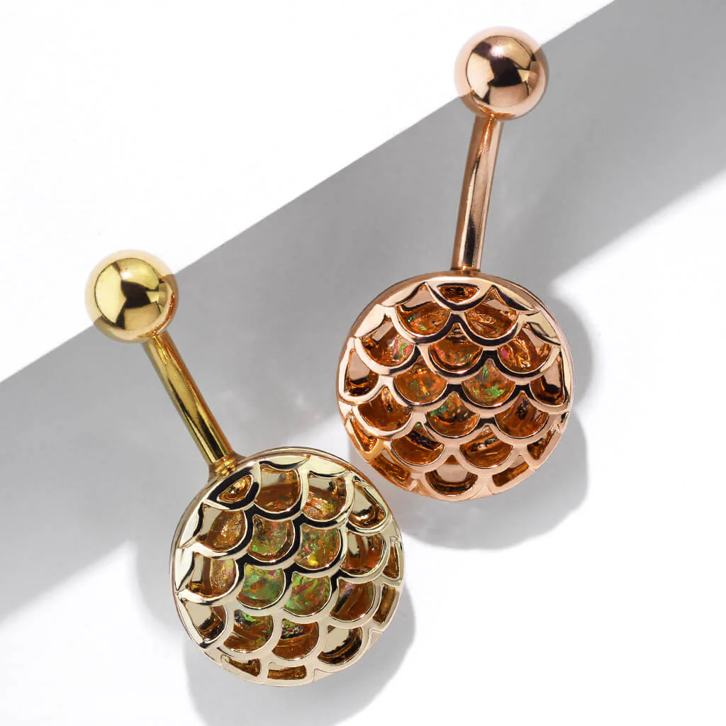 Belly Button Piercing Fish Scale Opal - Image 6