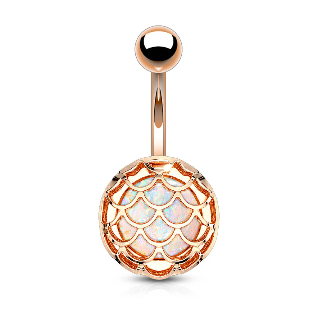 Belly Button Piercing Fish Scale Opal - Image 7