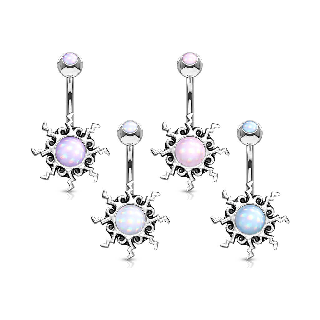 Belly Button Piercing Tribal Sun Illuminating Stone - Image 5