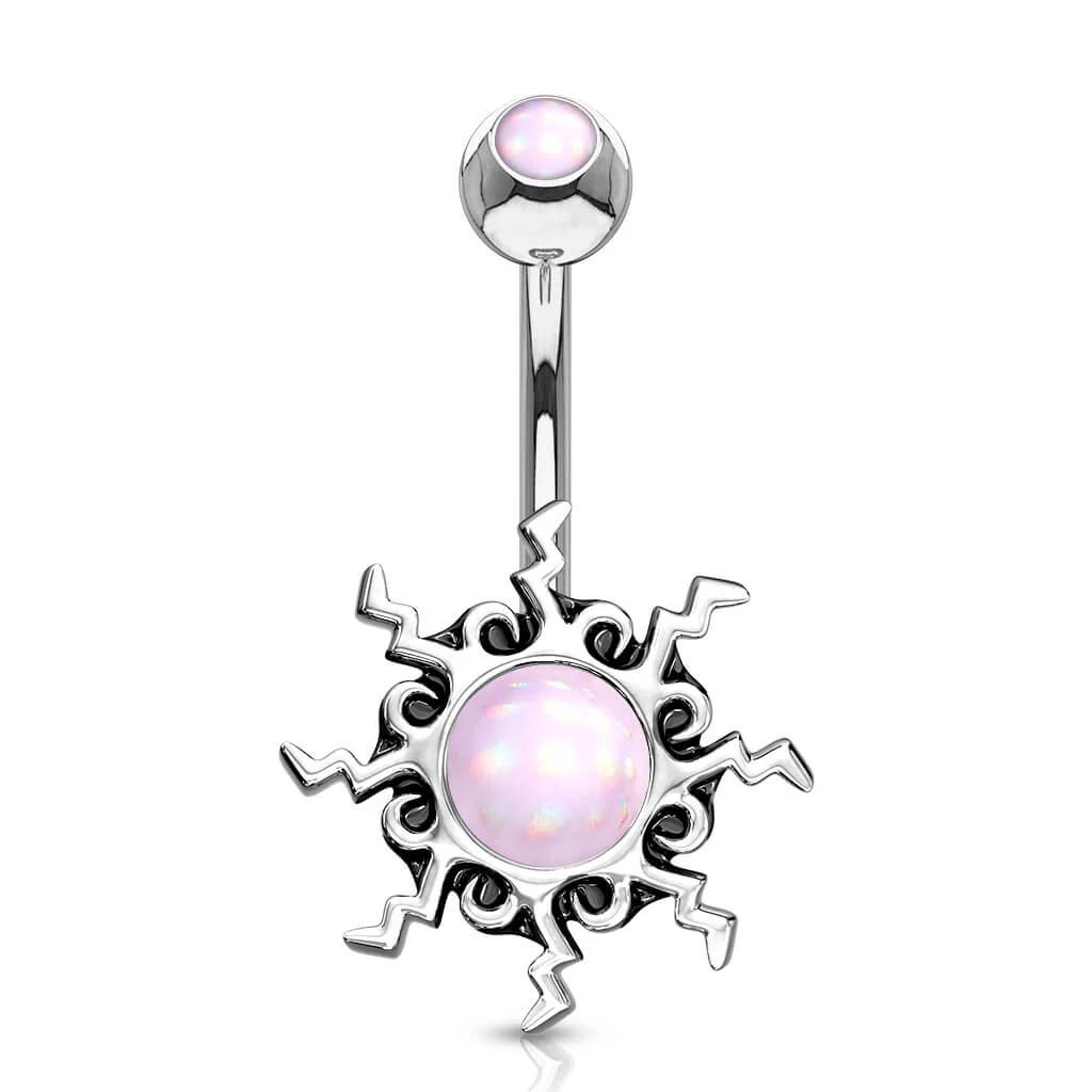 Belly Button Piercing Tribal Sun Illuminating Stone - Image 6