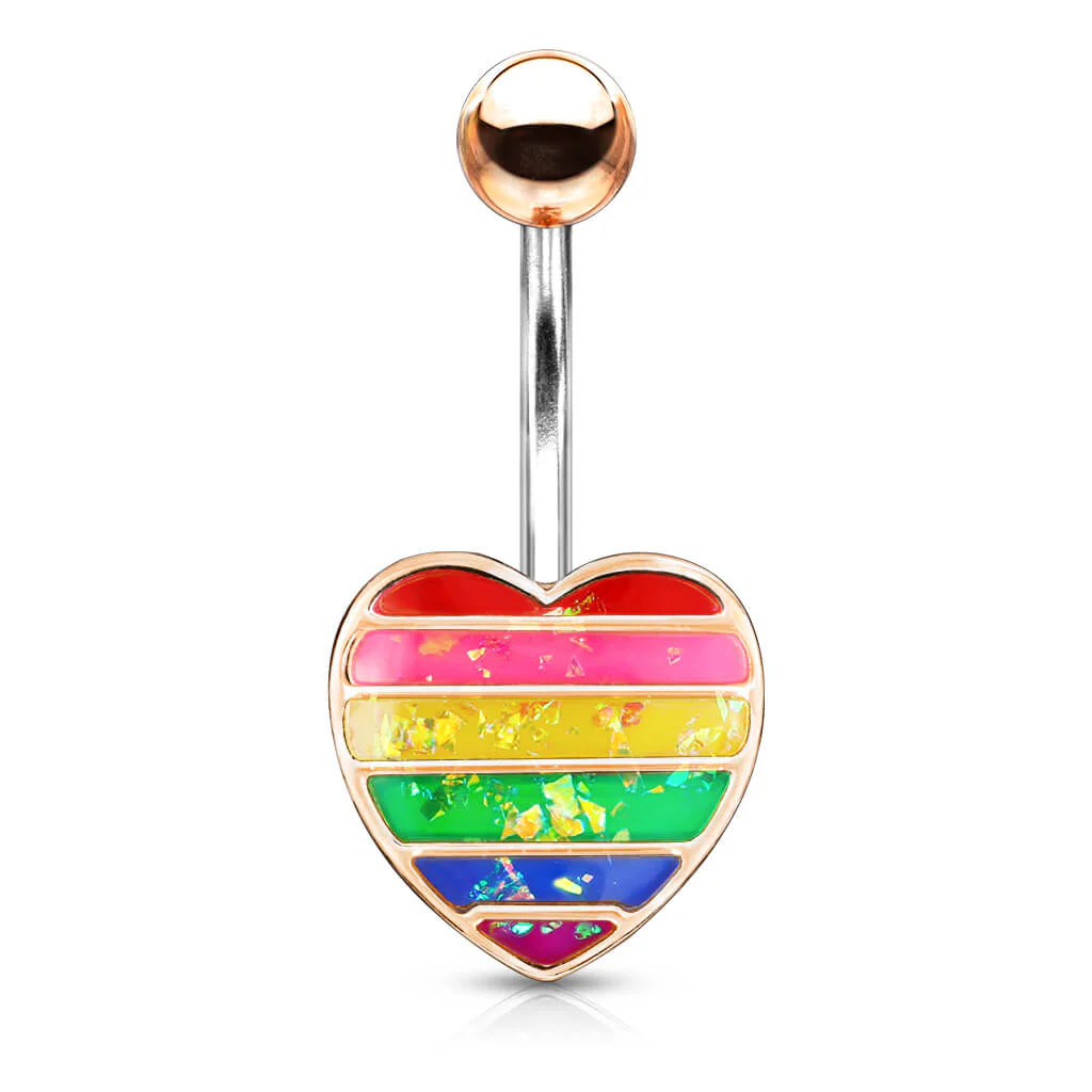 Belly Button Piercing Heart rainbow - Image 4