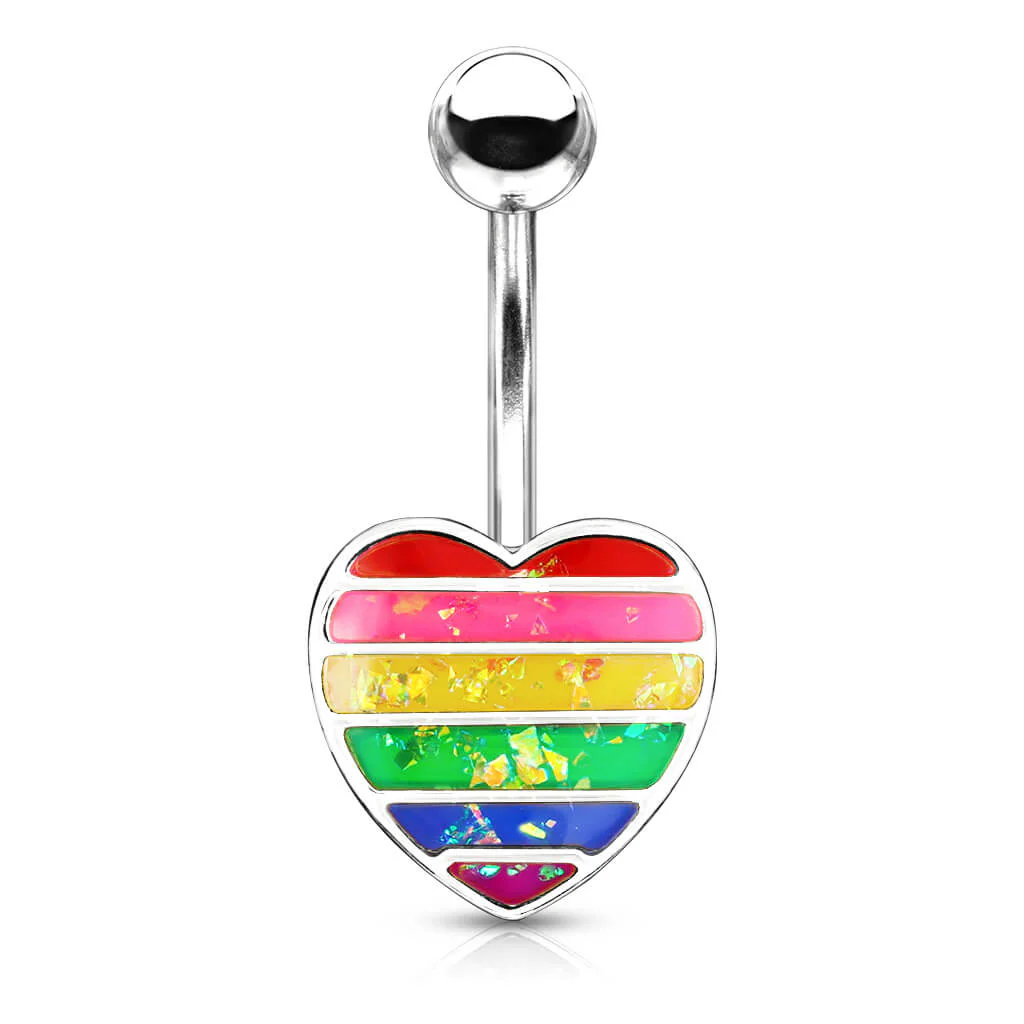 Belly Button Piercing Heart rainbow - Image 8