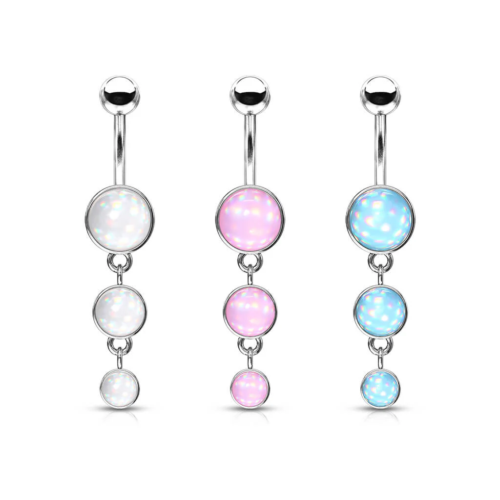 Belly Button Piercing 3 Illuminating synthetic Stone dangle - Image 5