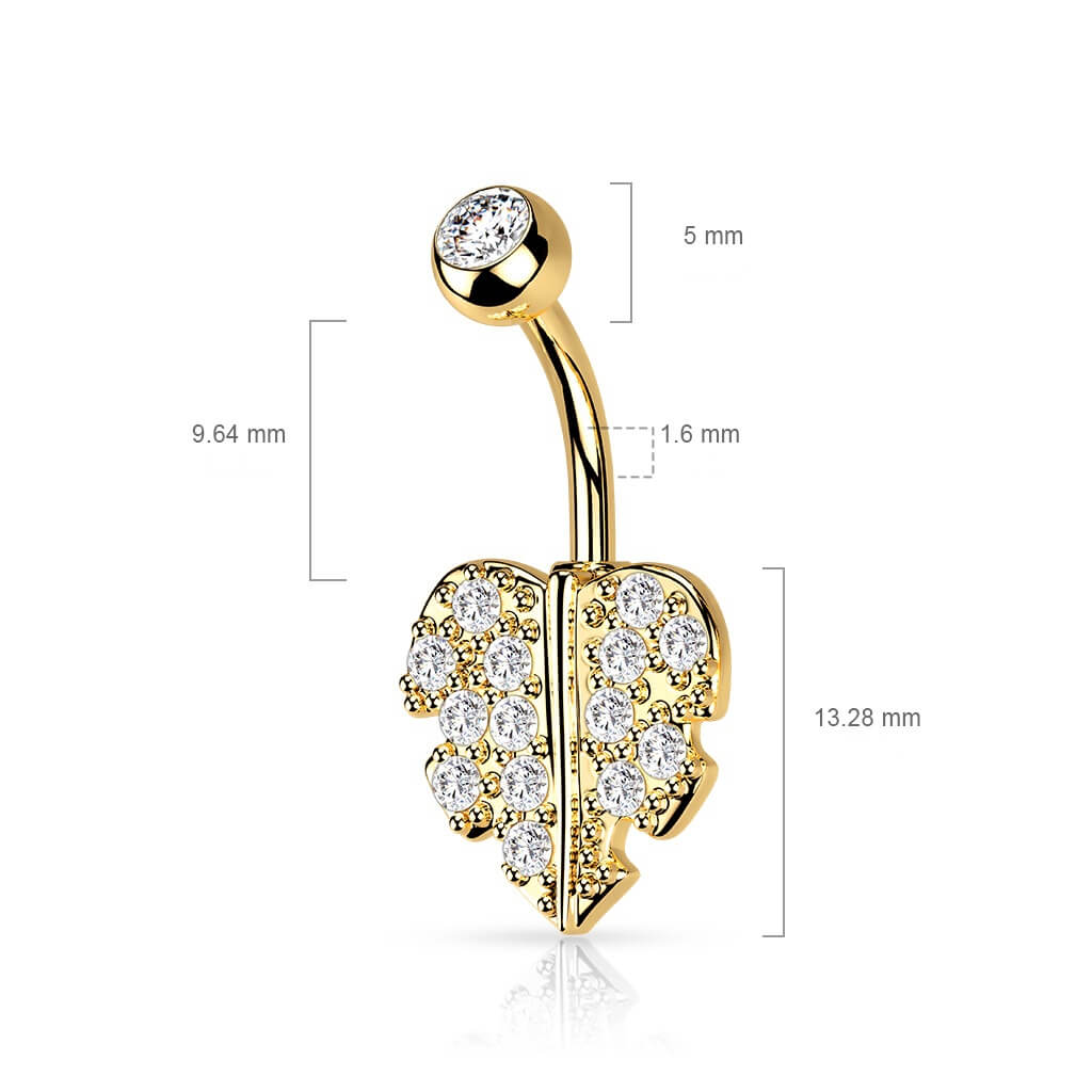 Belly Button Piercing Leaf Zirconia - Image 3