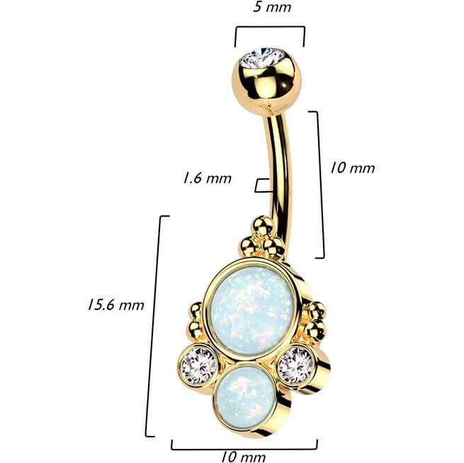 Belly Button Piercing opal zirconia - Image 2
