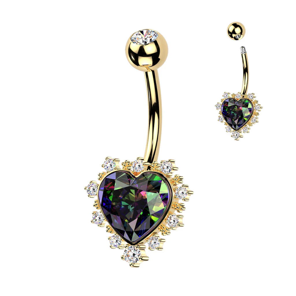 Belly Button Piercing heart zirconia - Image 4