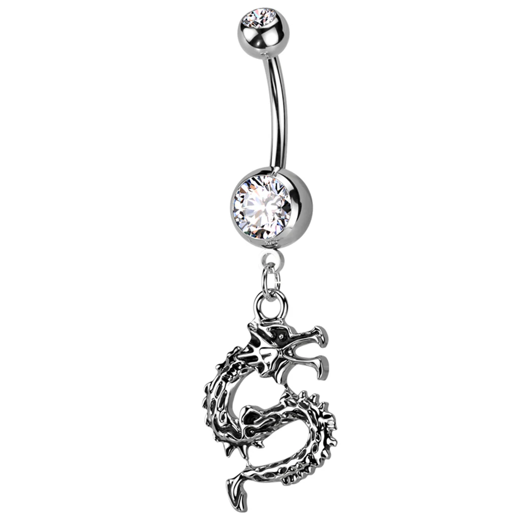 Belly Button Piercing Dragon Zirconia