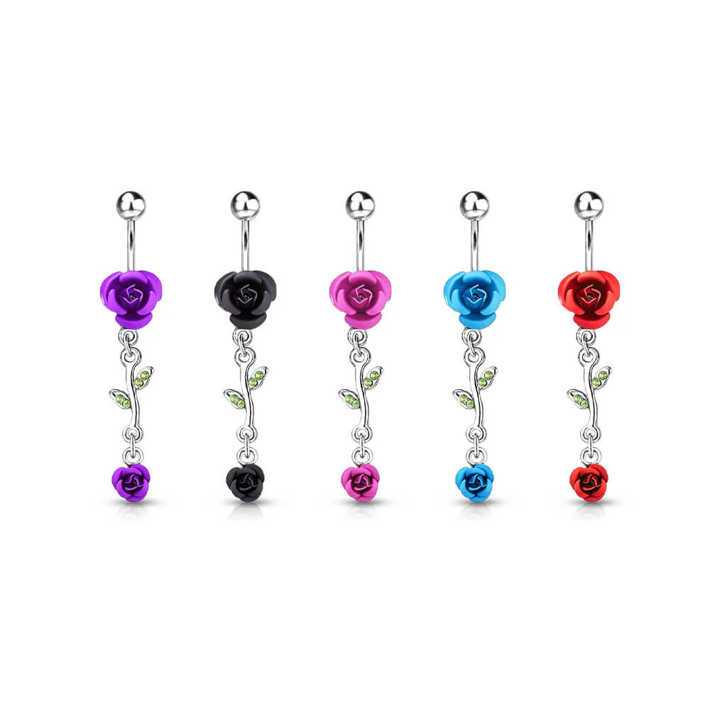 Belly Button Piercing Rose dangle - Image 3