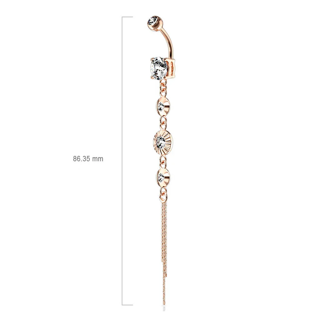 Belly Button Piercing 4 Zirconia dangle - Image 3