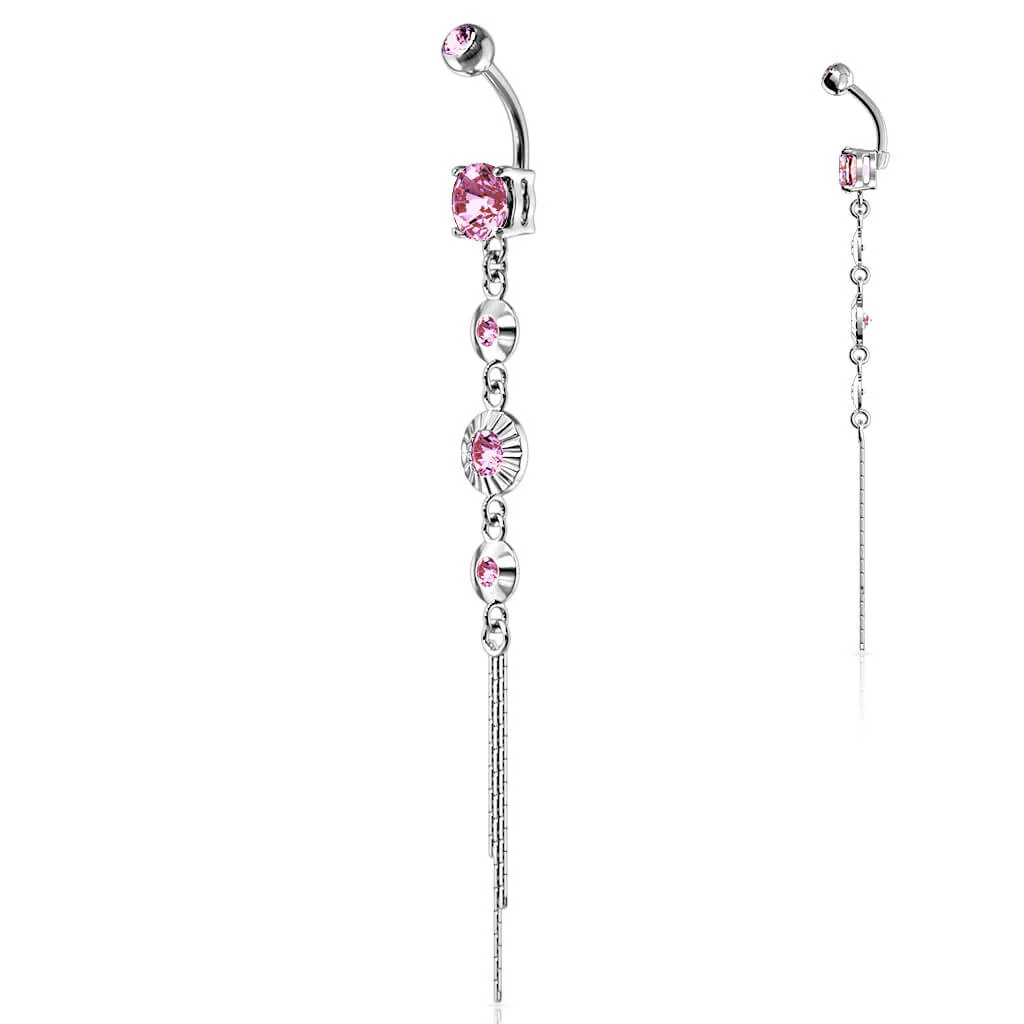 Belly Button Piercing 4 Zirconia dangle - Image 4