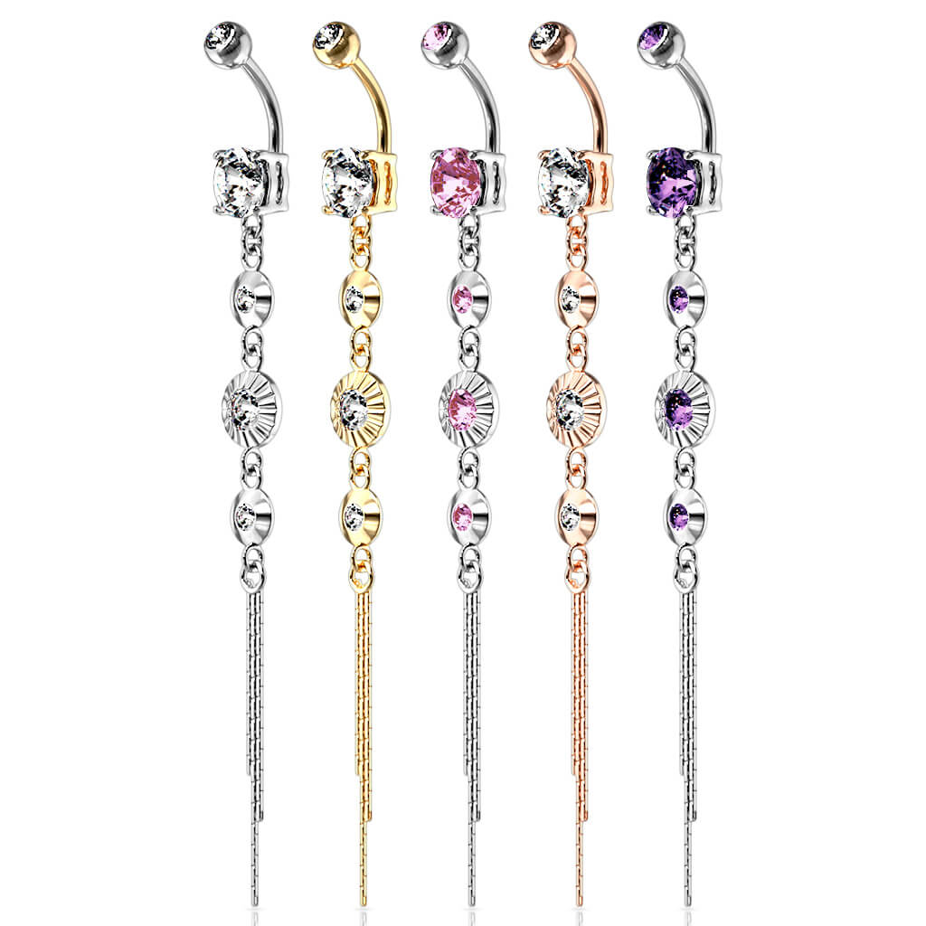 Belly Button Piercing 4 Zirconia dangle - Image 5