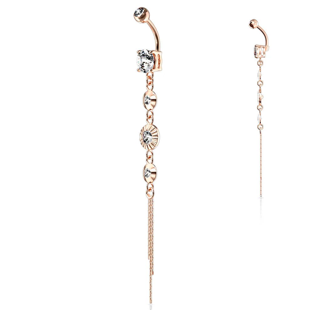 Belly Button Piercing 4 Zirconia dangle - Image 6
