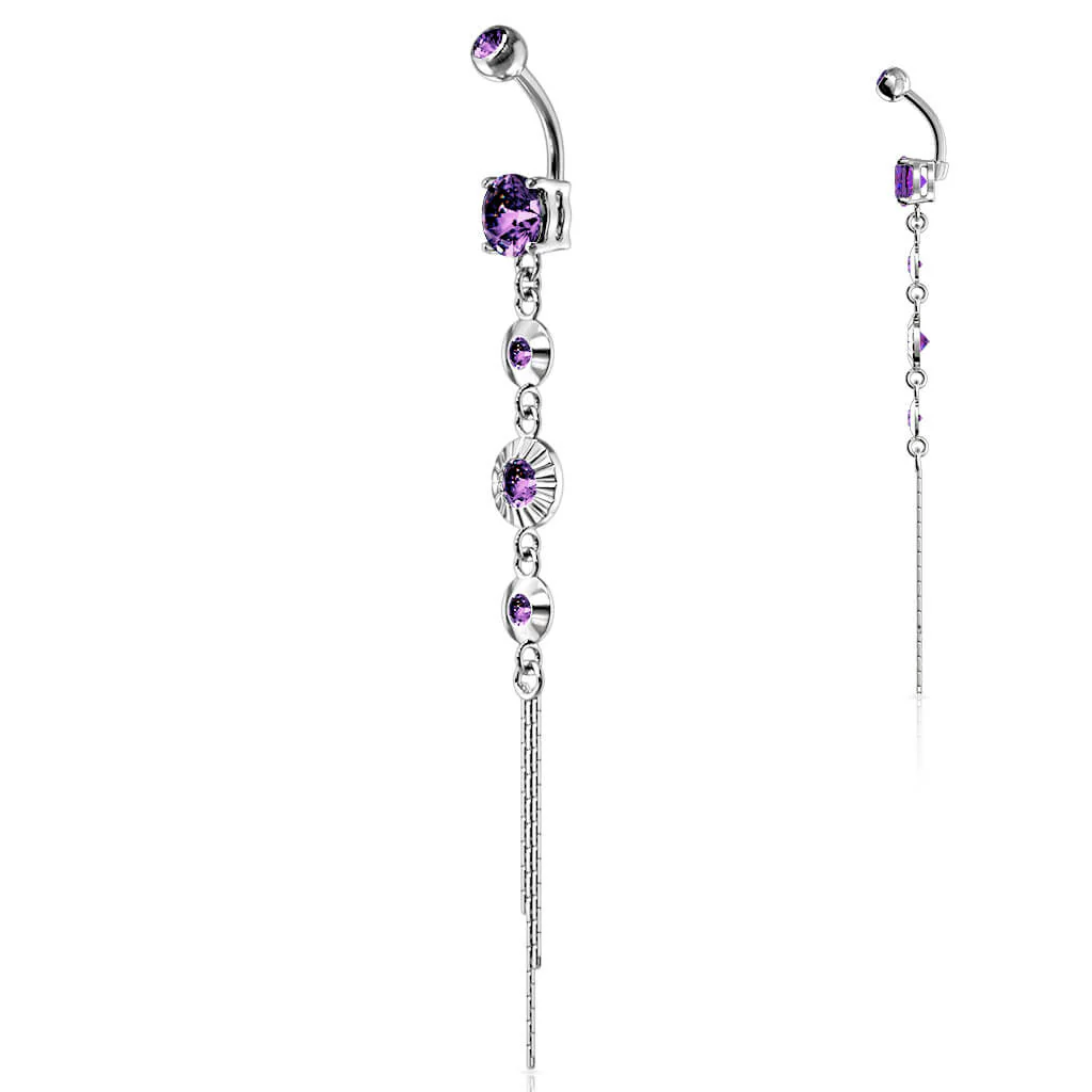 Belly Button Piercing 4 Zirconia dangle - Image 7
