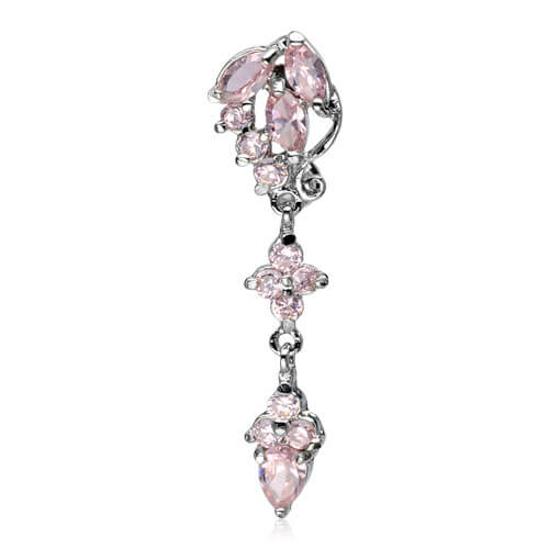 Belly Button Piercing Drop dangle Zirconia Silver - Image 3