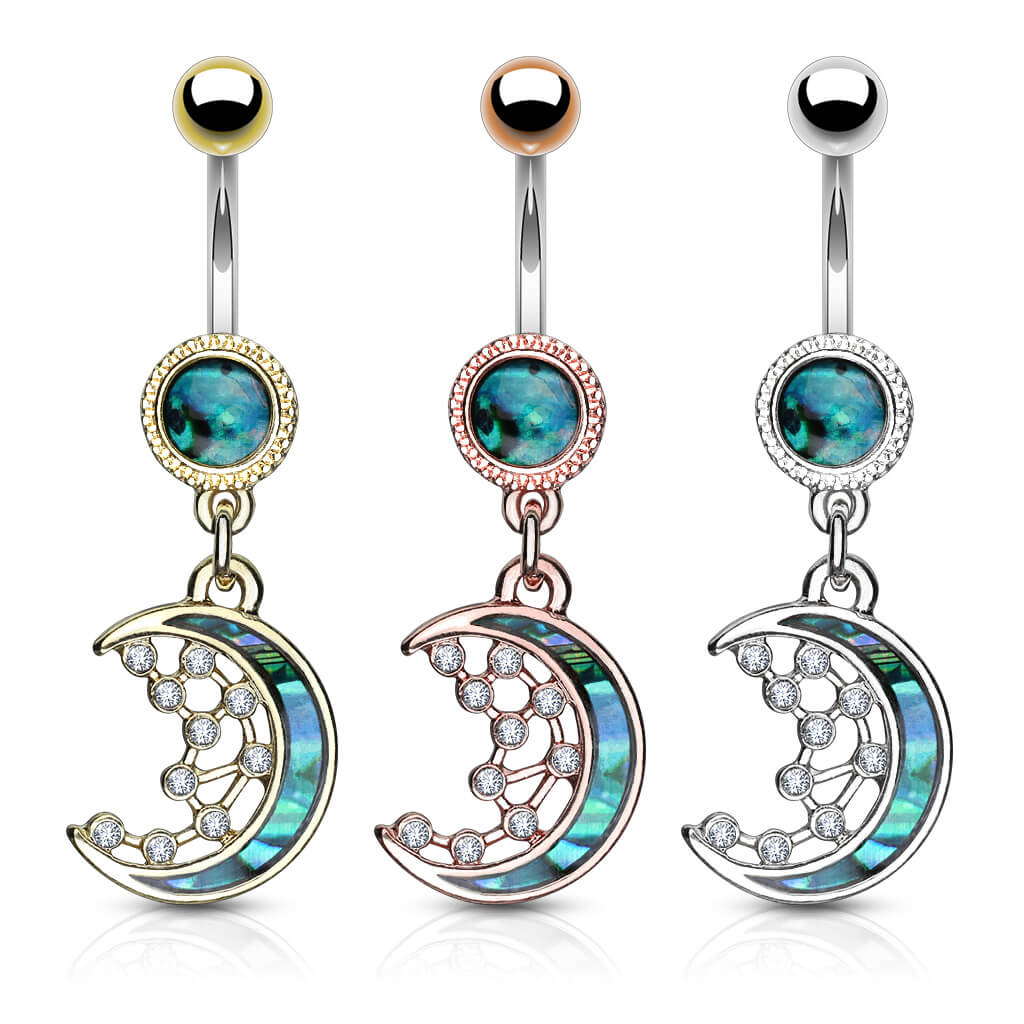 Belly Button Piercing Moon dangle Zirconia - Image 5