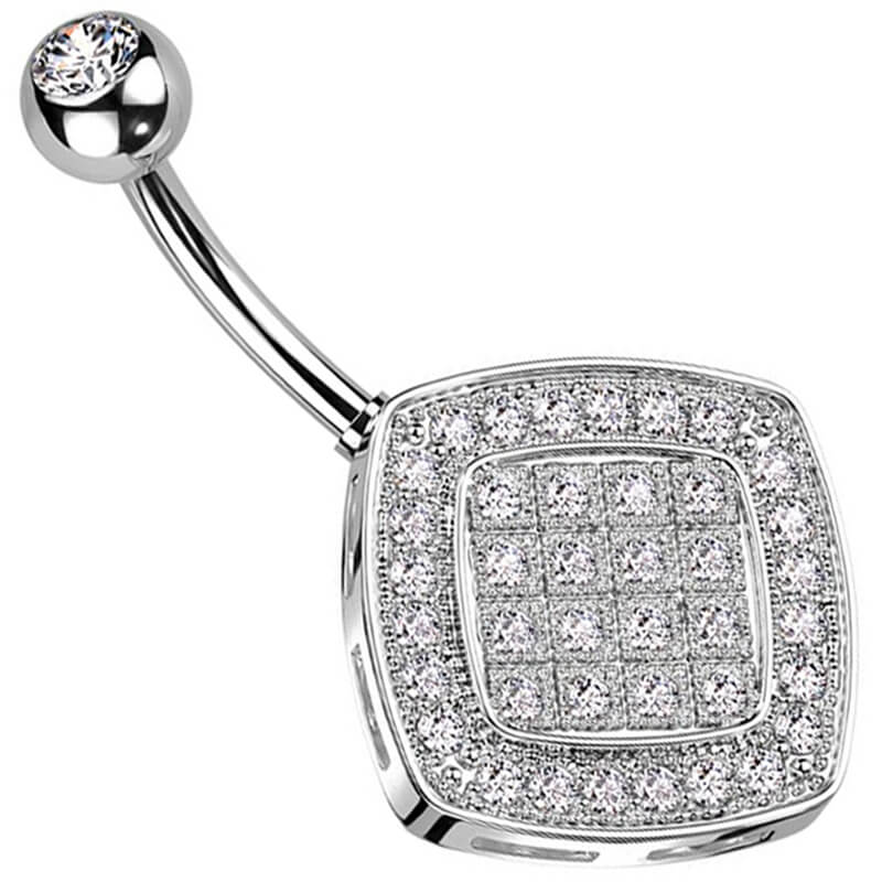 Belly Button Piercing Square Zirconia