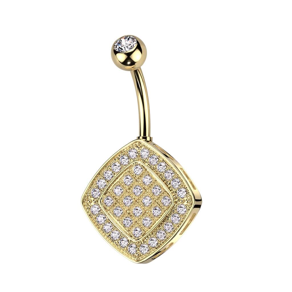 Belly Button Piercing Square Zirconia - Image 3