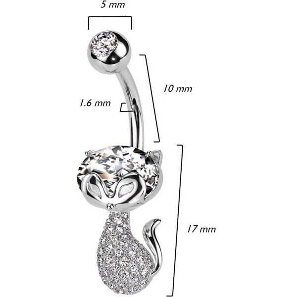Belly Button Piercing cat zirconia - Image 2