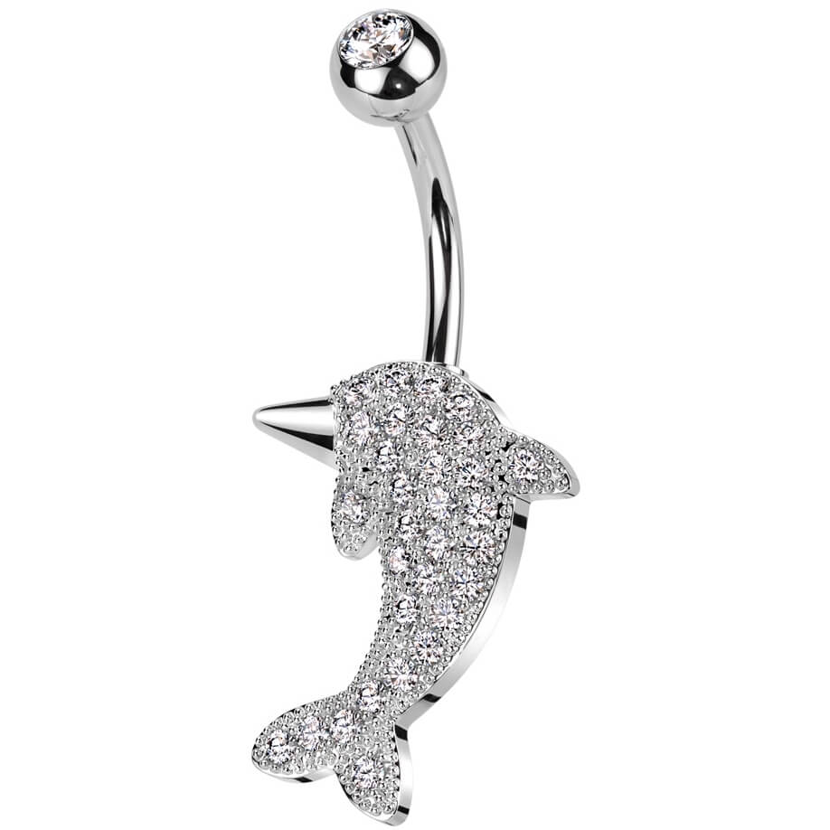 Belly Button Piercing Dolphin zirconia - Image 3