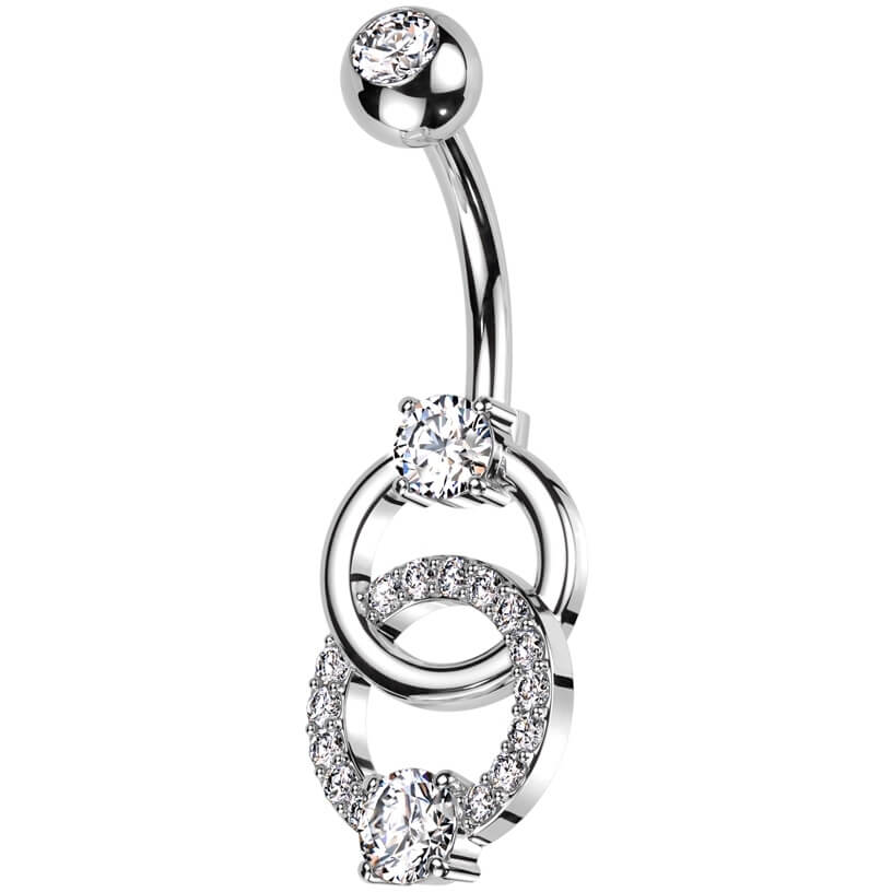Belly Button Piercing double ring zirconia - Image 3