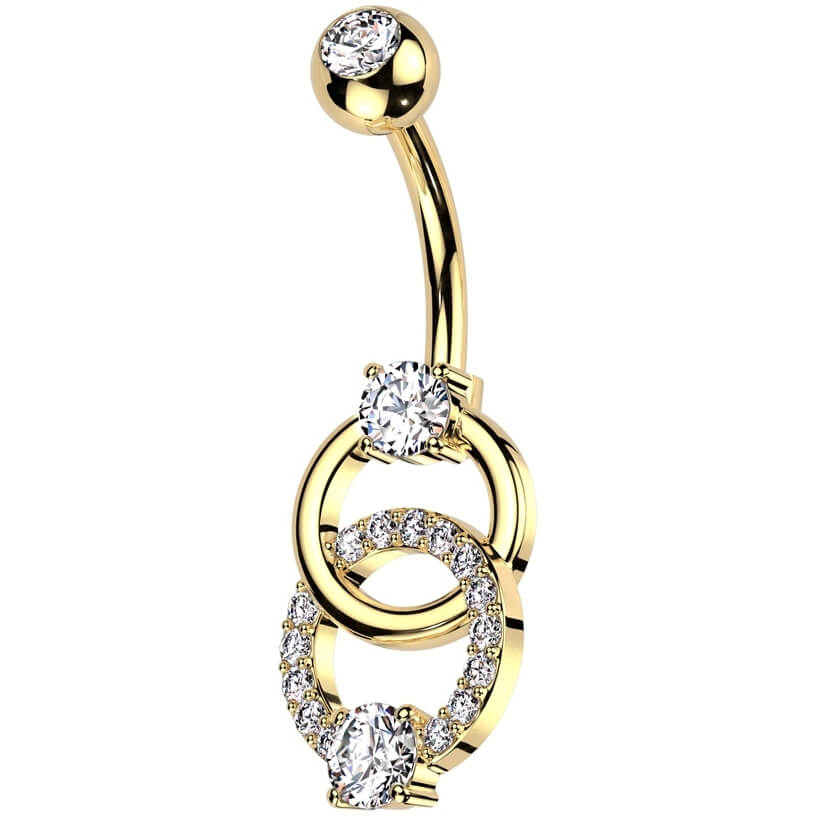 Belly Button Piercing double ring zirconia - Image 4