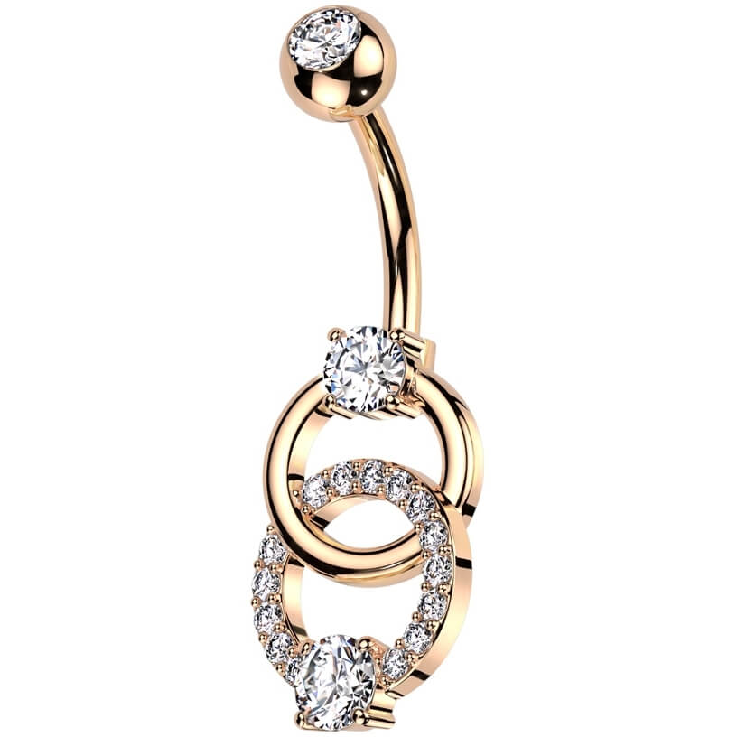 Belly Button Piercing double ring zirconia - Image 5