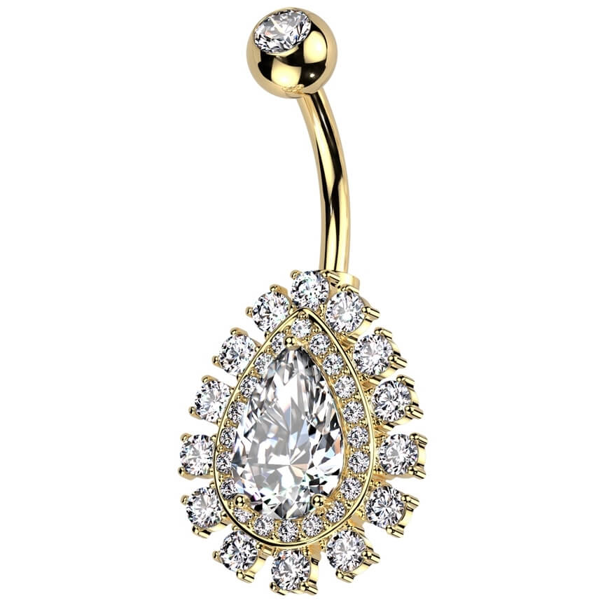 Belly Button Piercing teardrop zirconia - Image 6