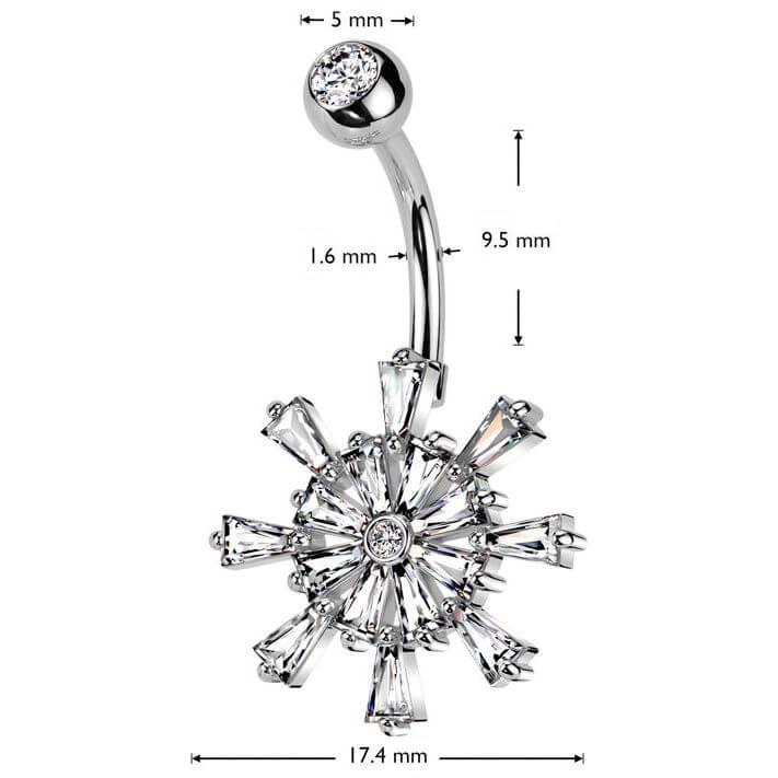 Belly Button Piercing ship wheel zirconia - Image 2