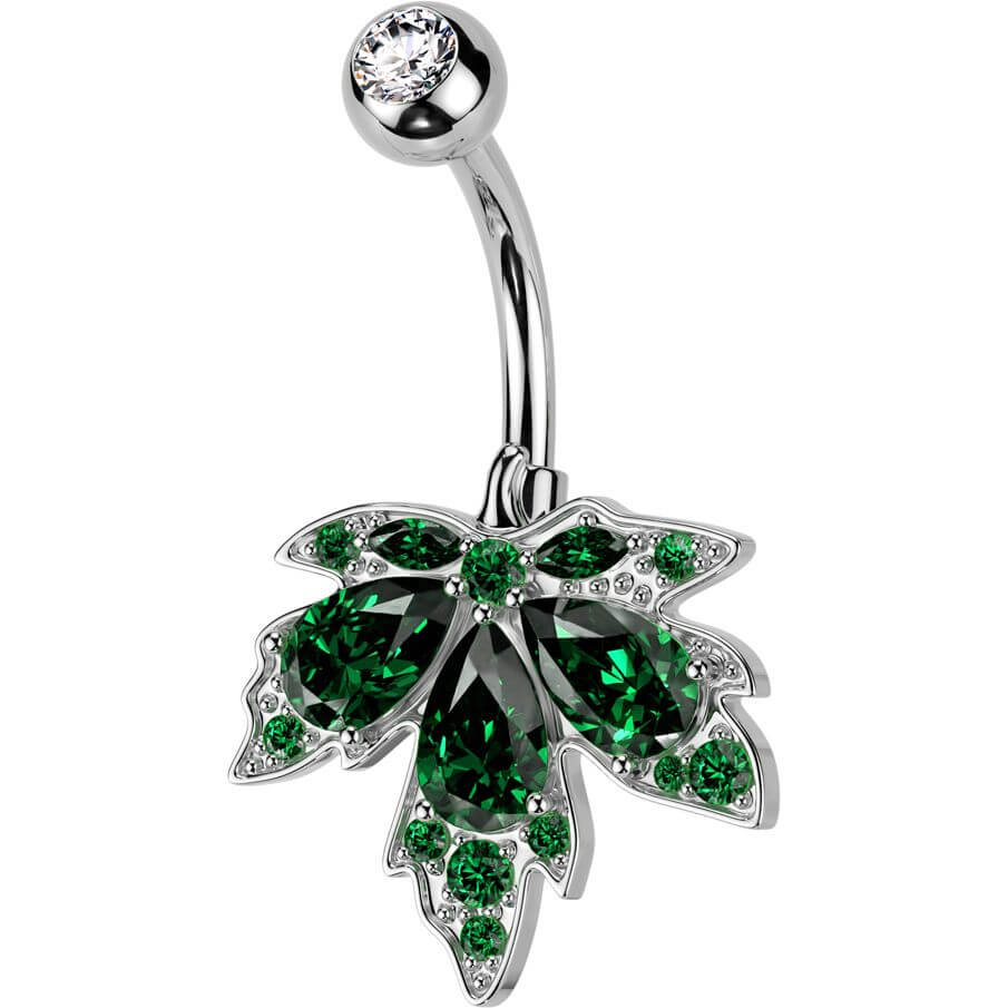 Belly Button Piercing leaf zirconia - Image 5