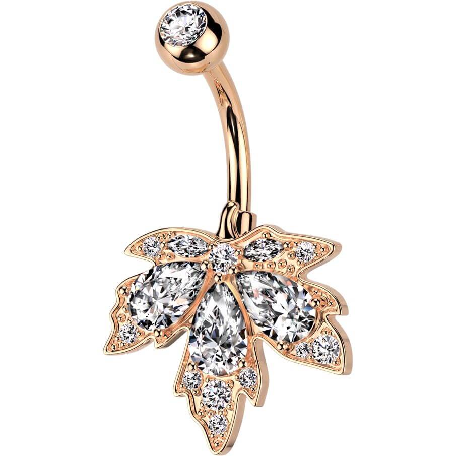 Belly Button Piercing leaf zirconia - Image 7