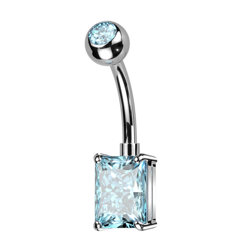 Belly Button Piercing Rectangle Zirconia - Image 4