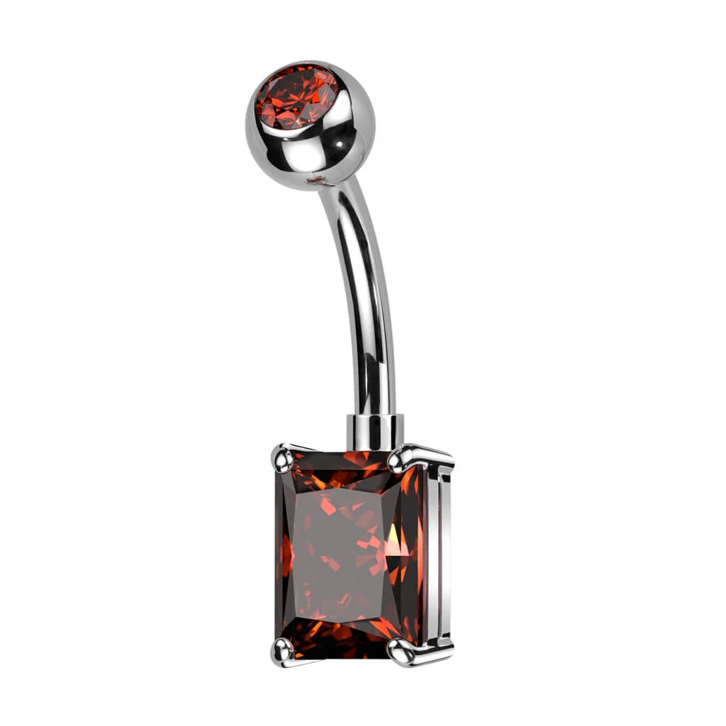 Belly Button Piercing Rectangle Zirconia - Image 5