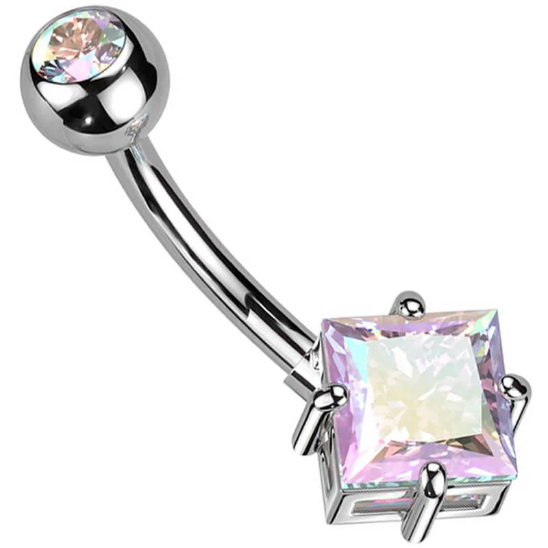 Belly Button Piercing Square Zirconia