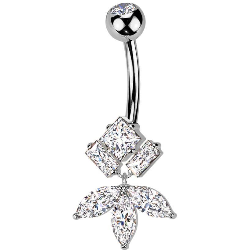 Belly Button Piercing titanium brass zirconias