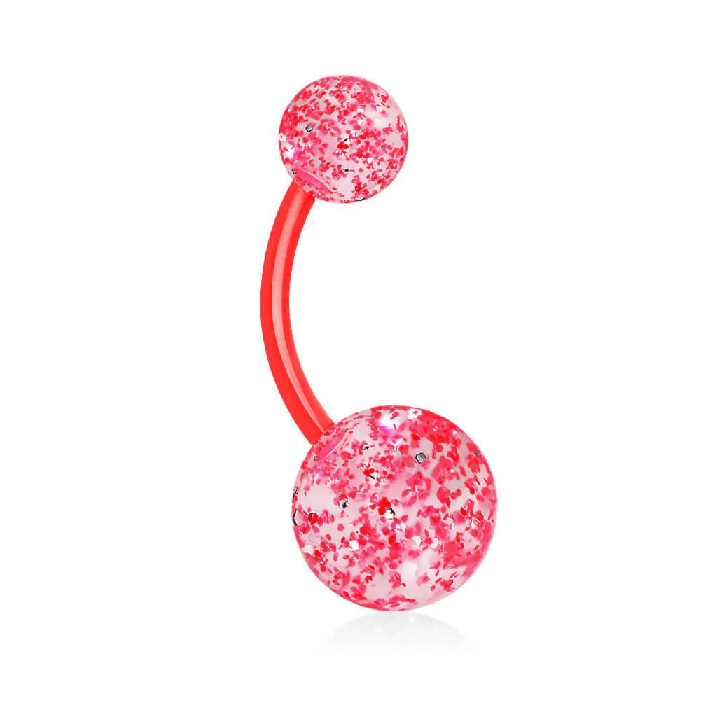 Belly Button Piercing Acrylic Ultra Glitter Ball - Image 11