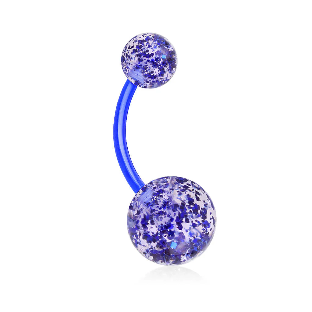 Belly Button Piercing Acrylic Ultra Glitter Ball - Image 4