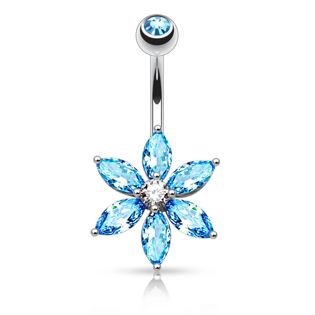 Belly Button Piercing Flower Zirconia - Image 4