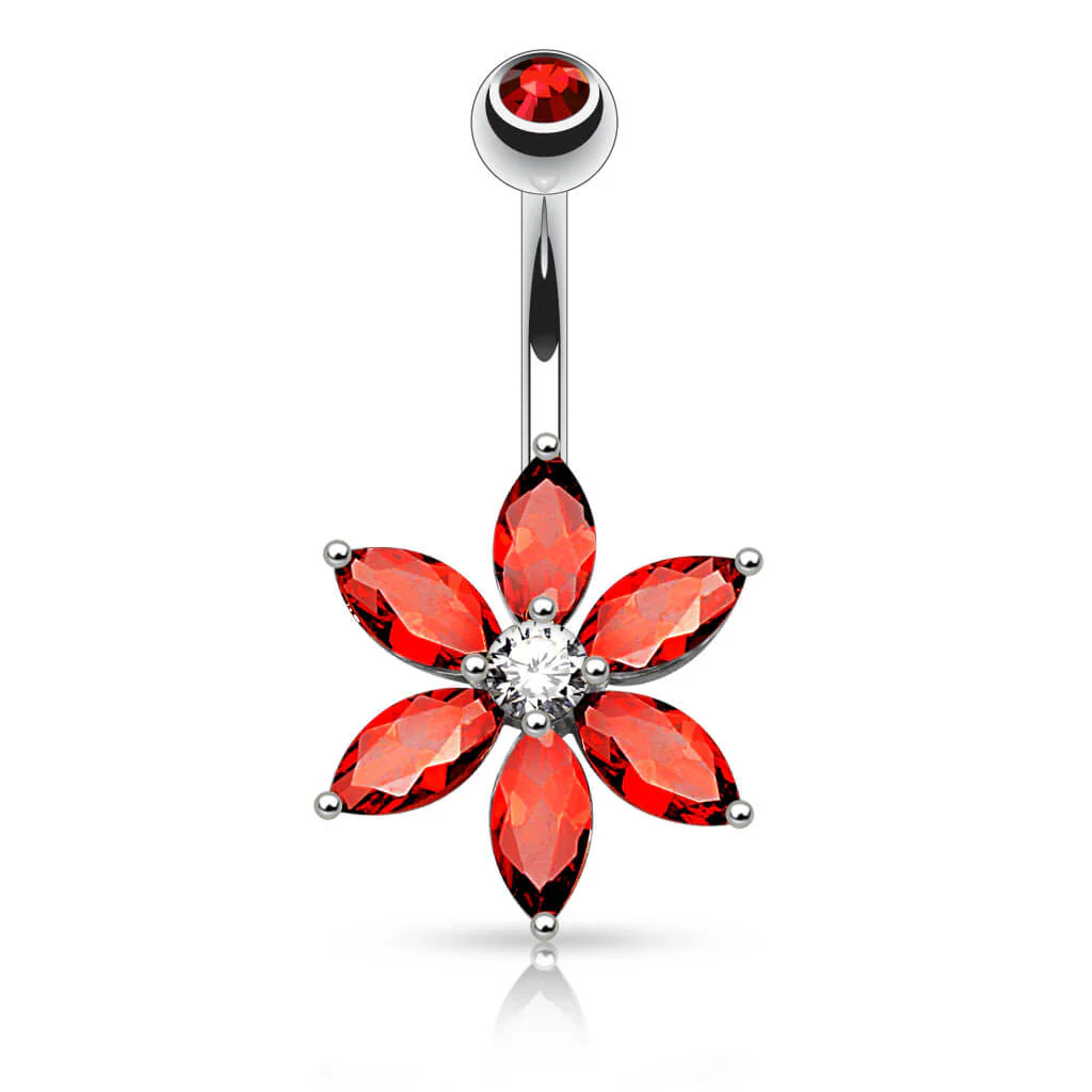 Belly Button Piercing Flower Zirconia - Image 5