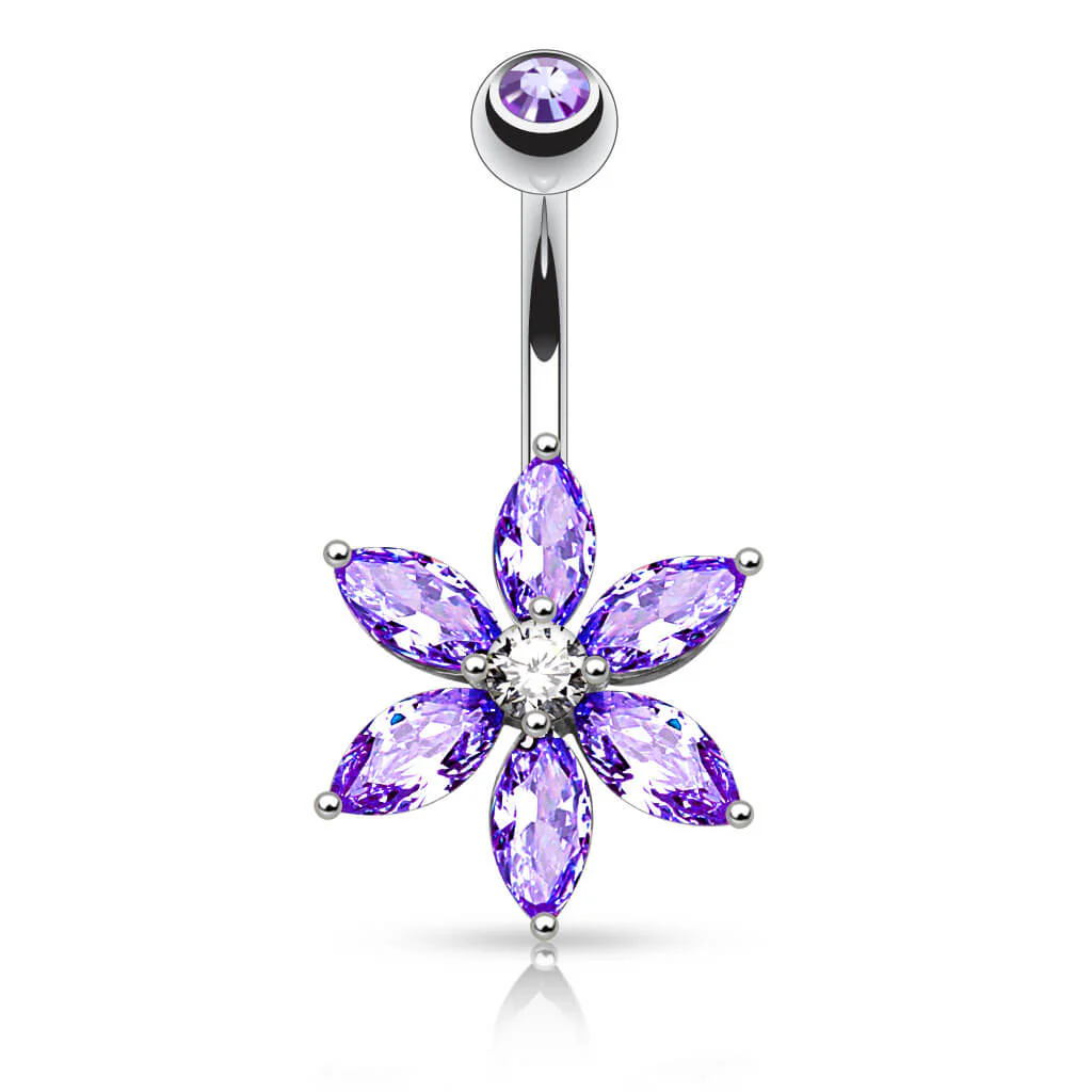 Belly Button Piercing Flower Zirconia - Image 6