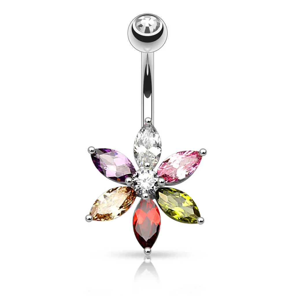 Belly Button Piercing Flower Zirconia - Image 7