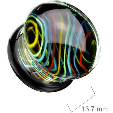 Glass Plug Rainbow swirl - Image 2