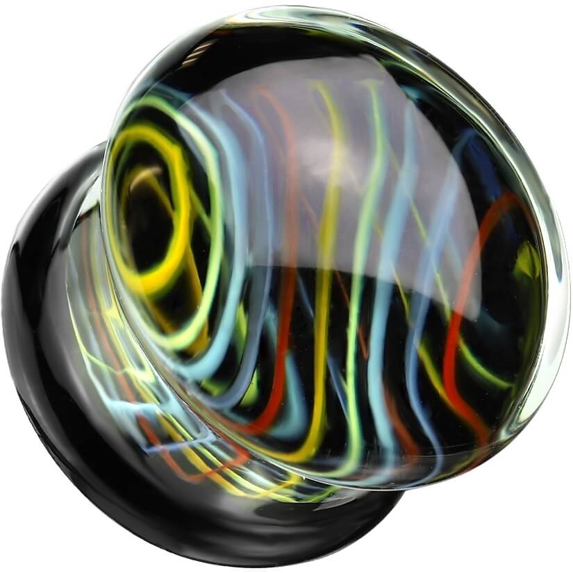 Glass Plug Rainbow swirl - Image 3