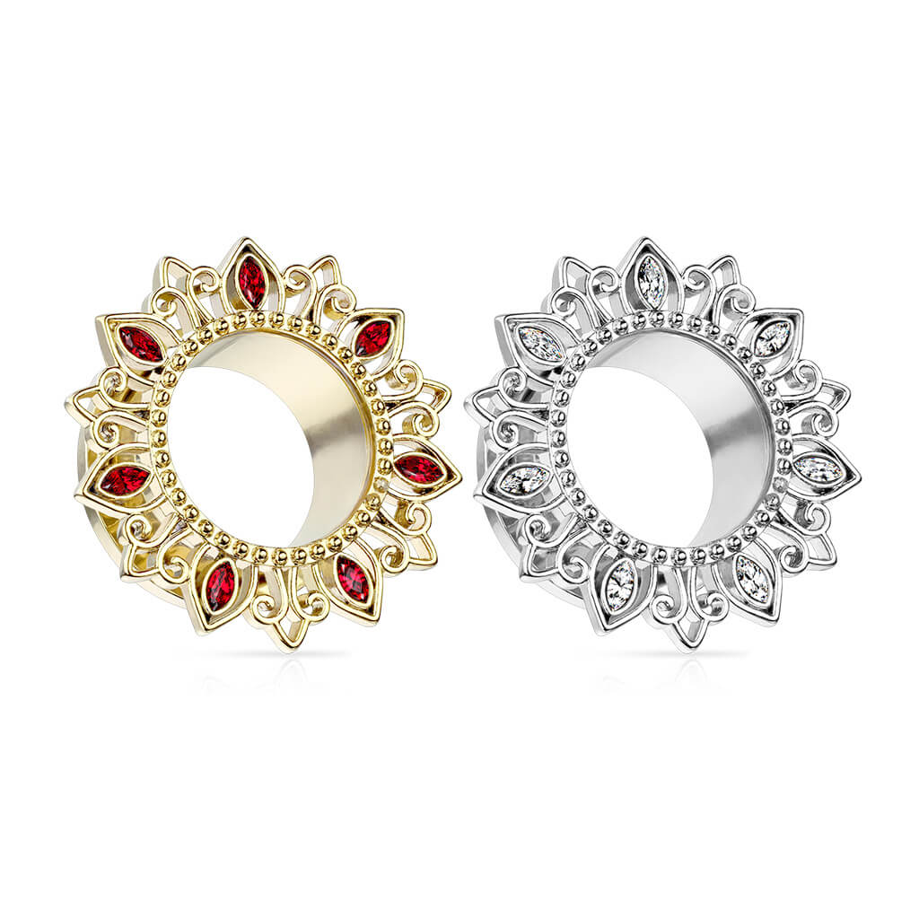 Tunnel Lotus Flower Zirconia Gold - Image 5